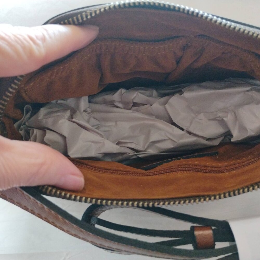 Patricia Nash Vallata Leather Adjustable Crossbody Bag European Map Print- NWT - Picture 8 of 10